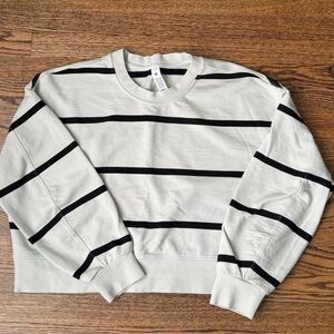 Lululemon Athletica Black and Cream Striped Sweatshirt